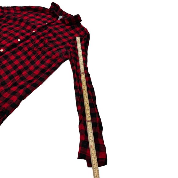 Old Navy Red & Black Plaid Button-Up Shirt  M - Picture 8 of 11